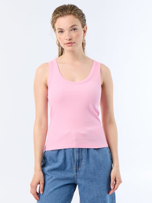 Basic geribbelde top - Kiabi Basic geribbelde top - Kiabi
