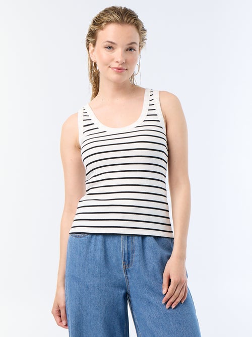 Basic geribbelde top - Kiabi Basic geribbelde top - Kiabi