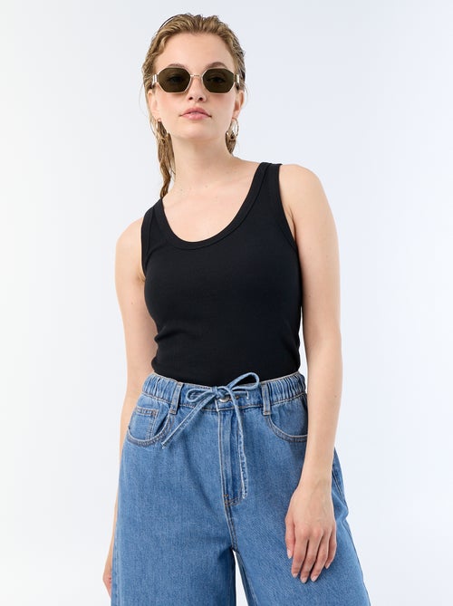 Basic geribbelde top - Kiabi Basic geribbelde top - Kiabi
