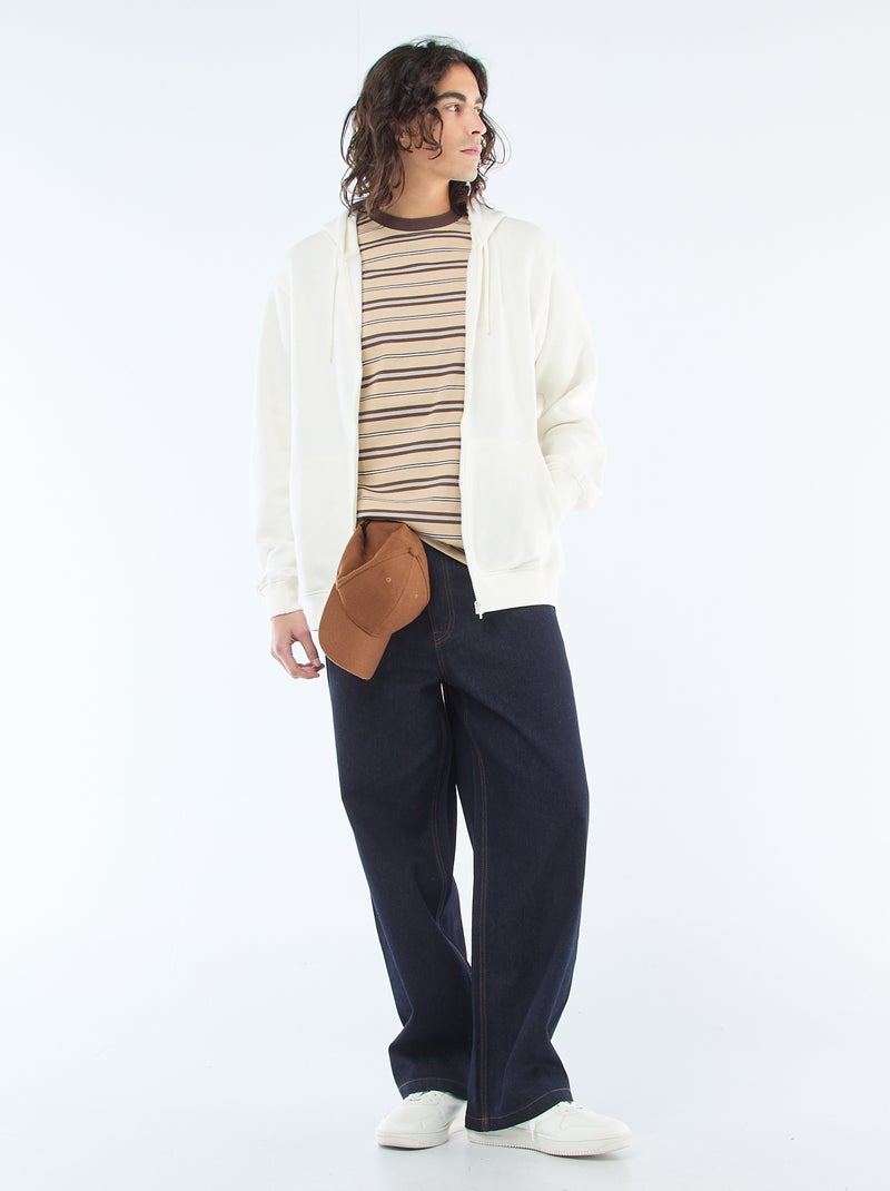 Basic gestreept T-shirt Biege - Kiabi