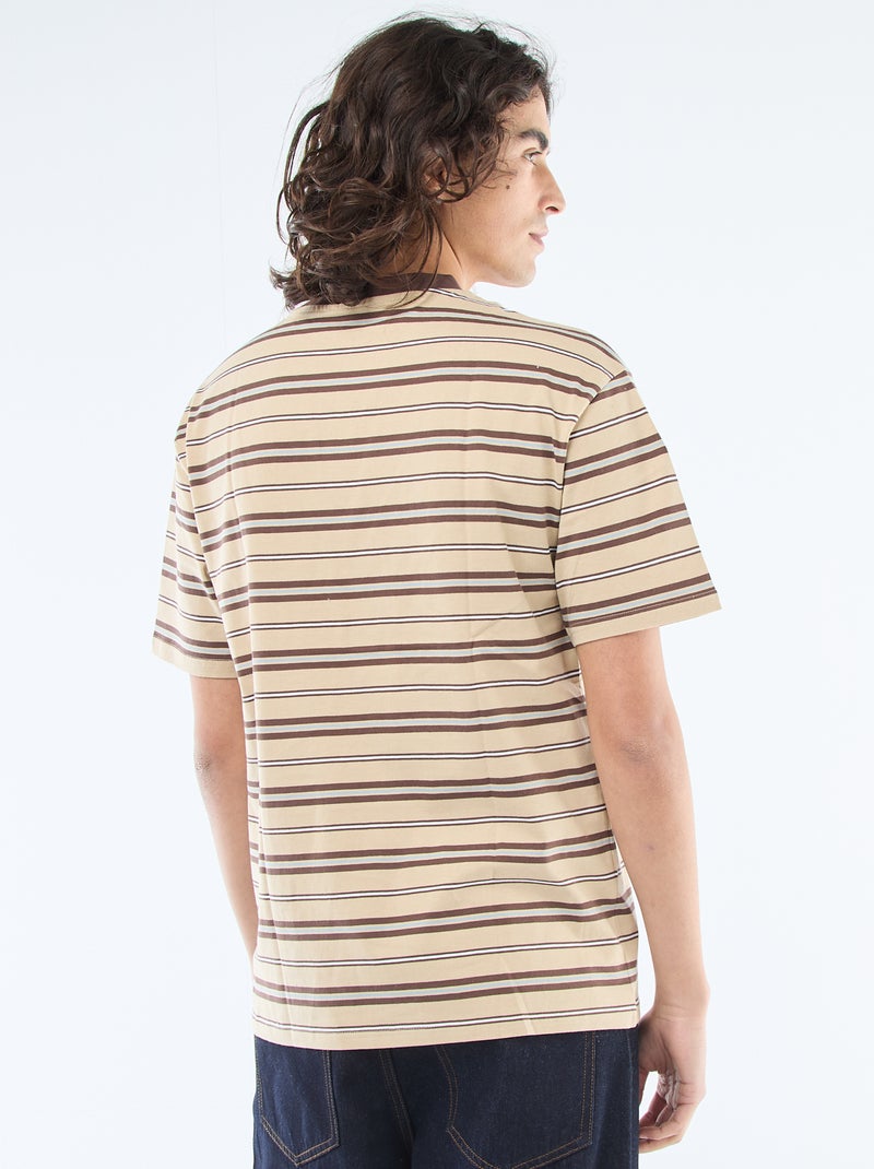 Basic gestreept T-shirt Biege - Kiabi