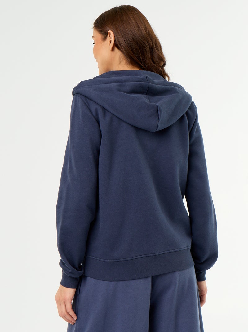 Basic hoodie met rits Blauw - Kiabi
