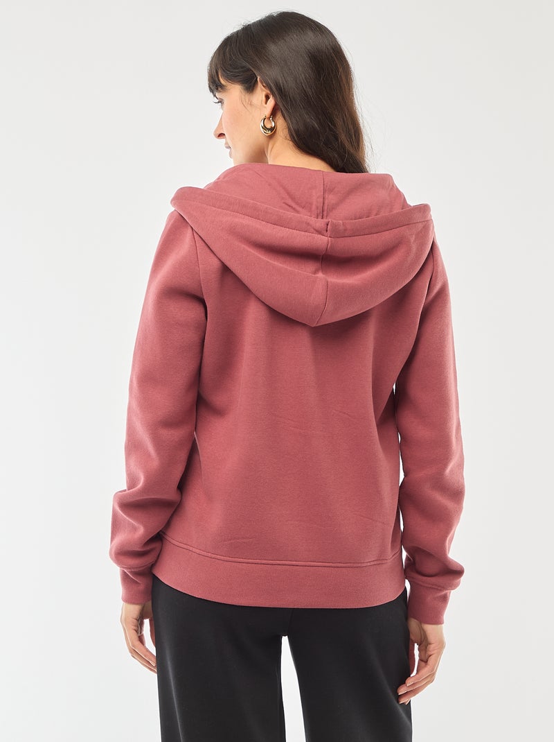 Basic hoodie met rits Rood - Kiabi