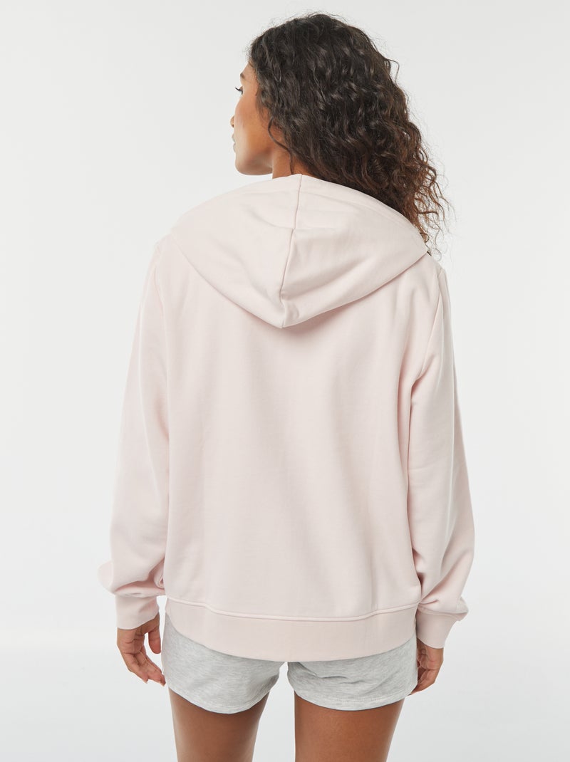 Basic hoodie met rits Rose - Kiabi