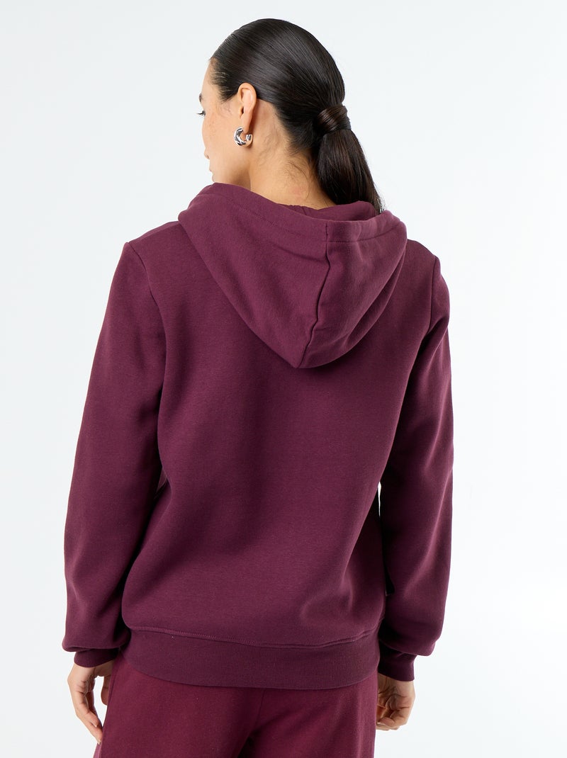Basic hoodie met rits Rose - Kiabi