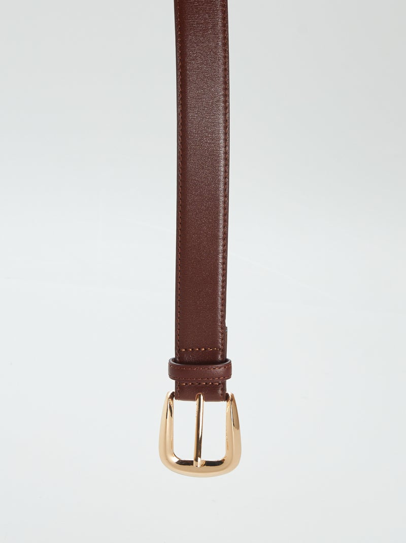 Basic leren riem BRUIN - Kiabi