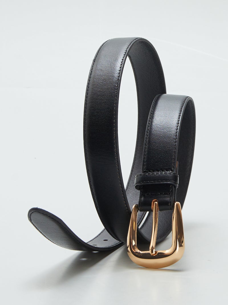 Basic leren riem ZWART - Kiabi