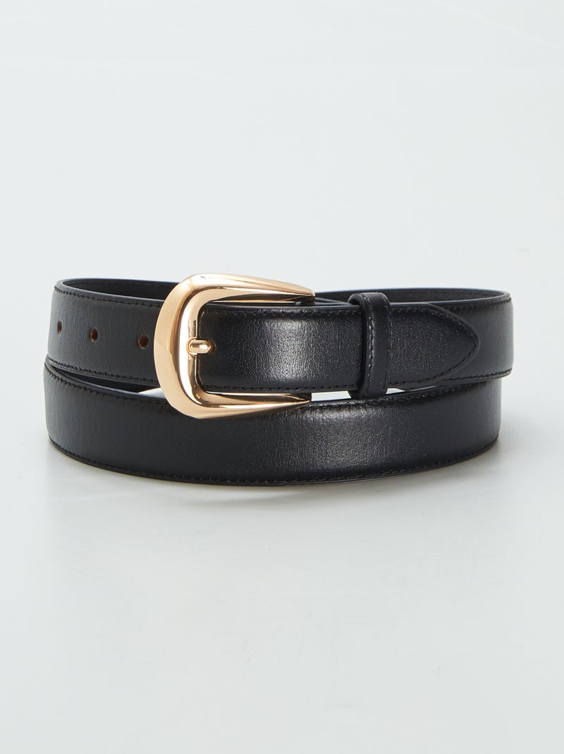 Basic leren riem ZWART - Kiabi