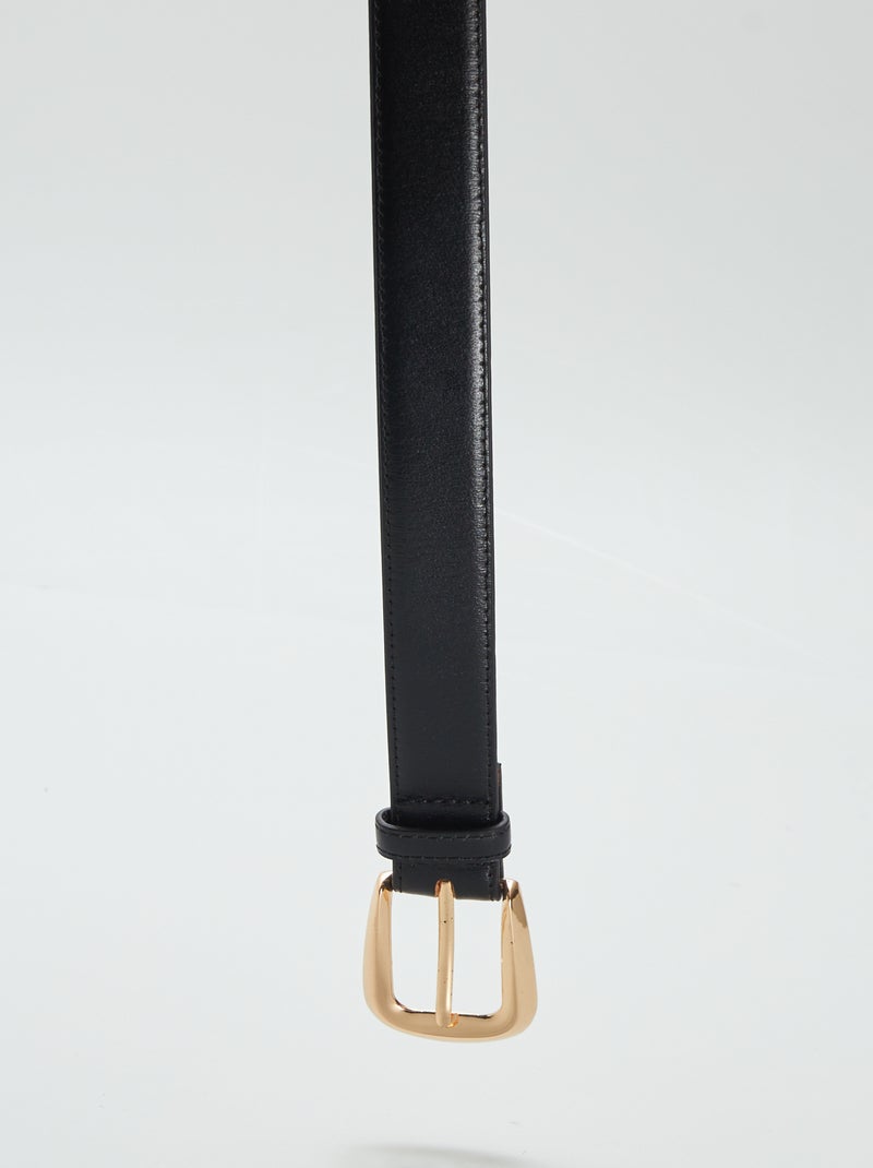 Basic leren riem ZWART - Kiabi