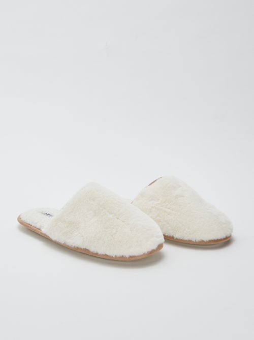 Basic pantoffels van imitatiebont - Kiabi