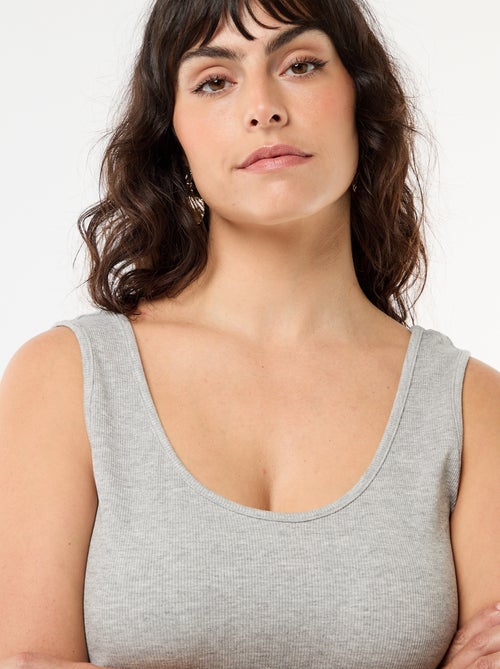 Basic ribgebreide top - Kiabi