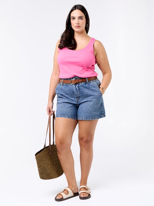 Basic ribgebreide top - Kiabi