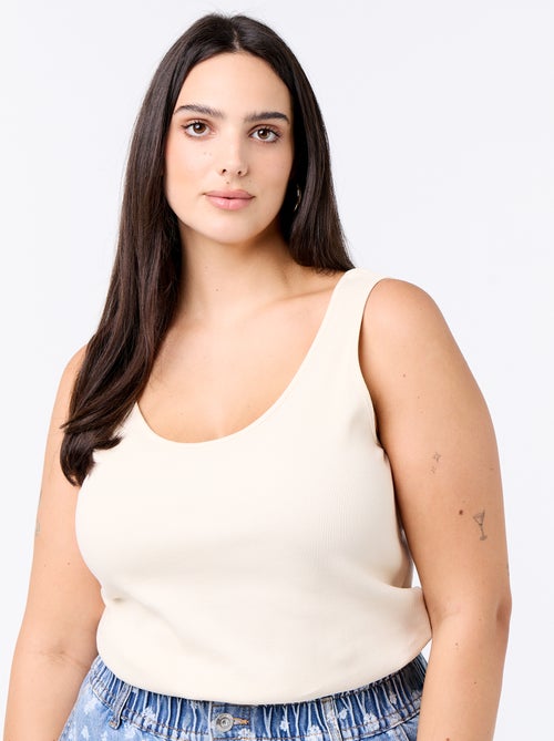 Basic ribgebreide top - Kiabi