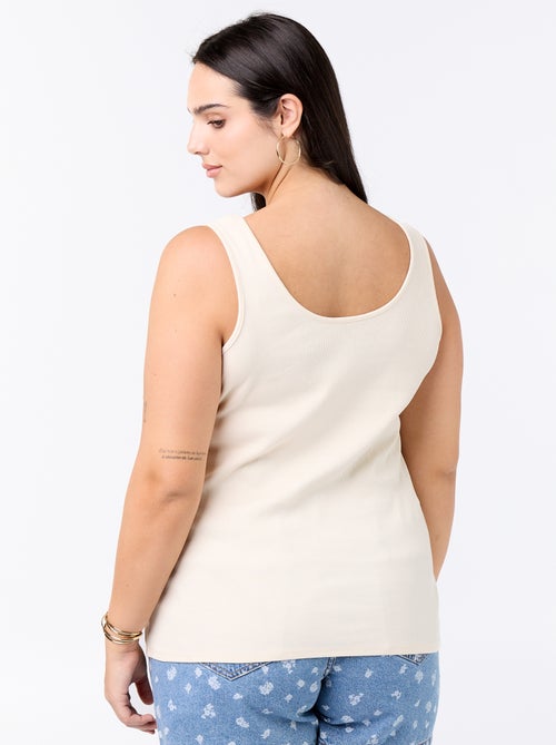 Basic ribgebreide top - Kiabi