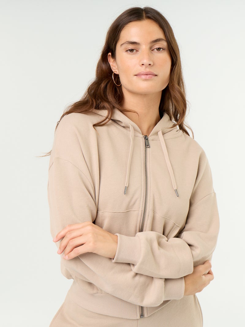 Basic sweater van lichte French Terry Biege - Kiabi