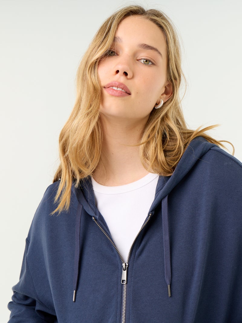 Basic sweater van lichte French Terry Blauw - Kiabi