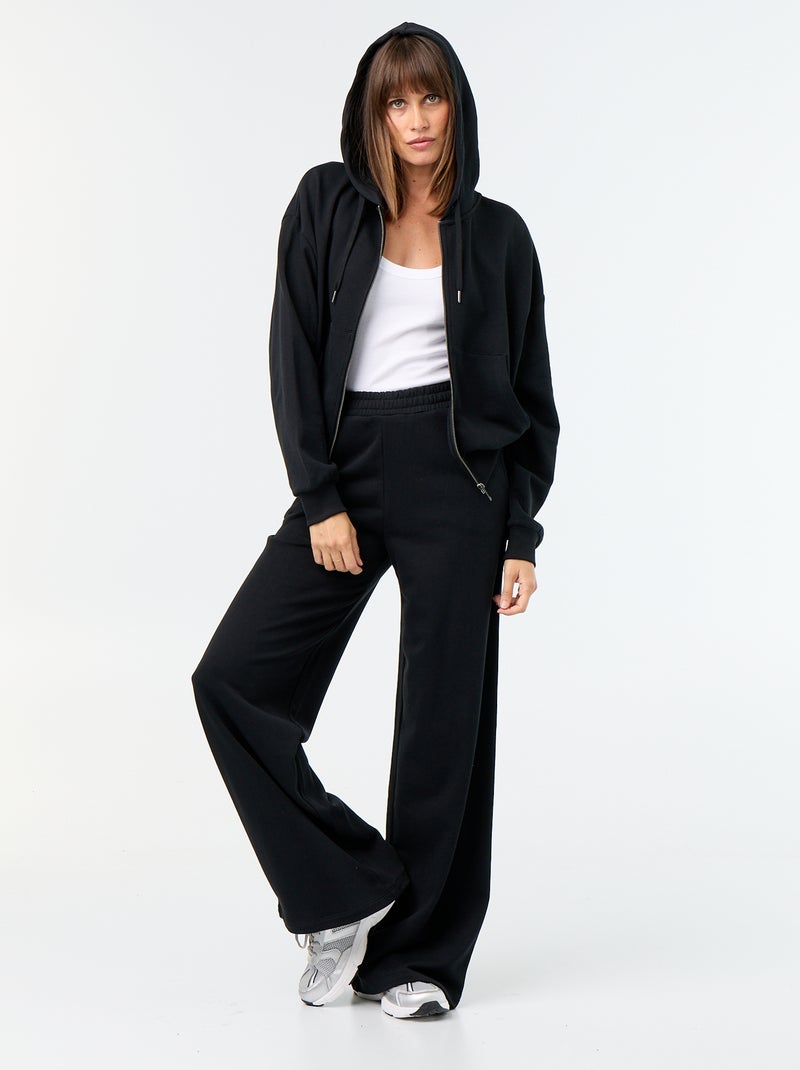 Basic sweater van lichte French Terry Zwart - Kiabi