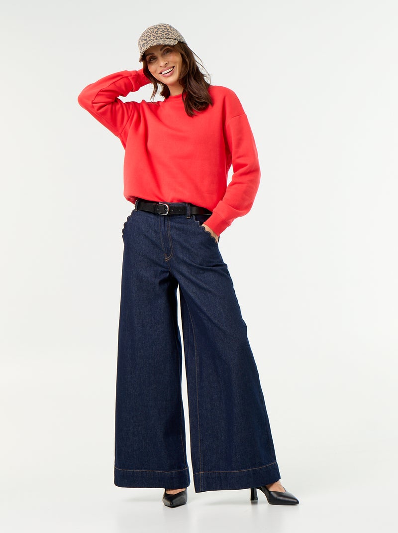 Basic sweater van molleton Rood - Kiabi