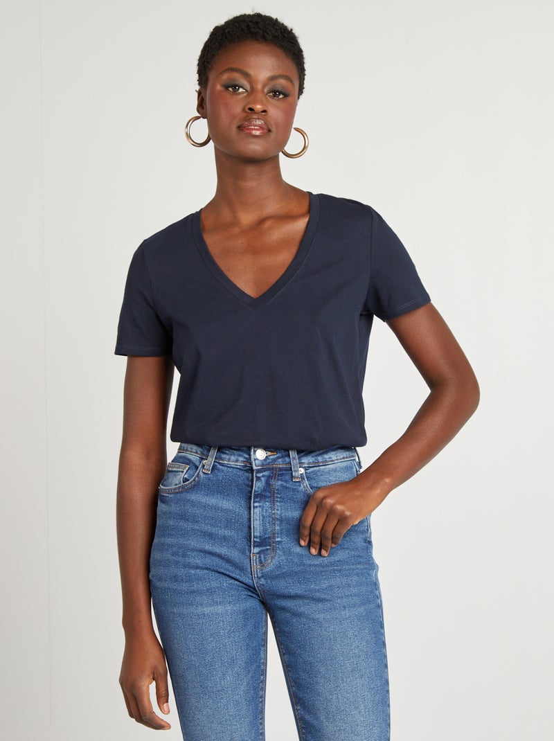 Basic T-shirt BLAUW - Kiabi