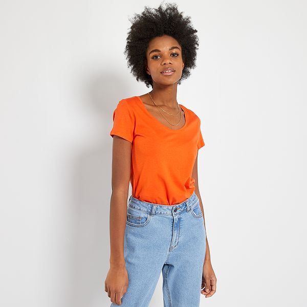 V\u0026D | Gildan Fel oranje basic shirt voor volwassenen - 100% katoen - Oranje  | vd.nl