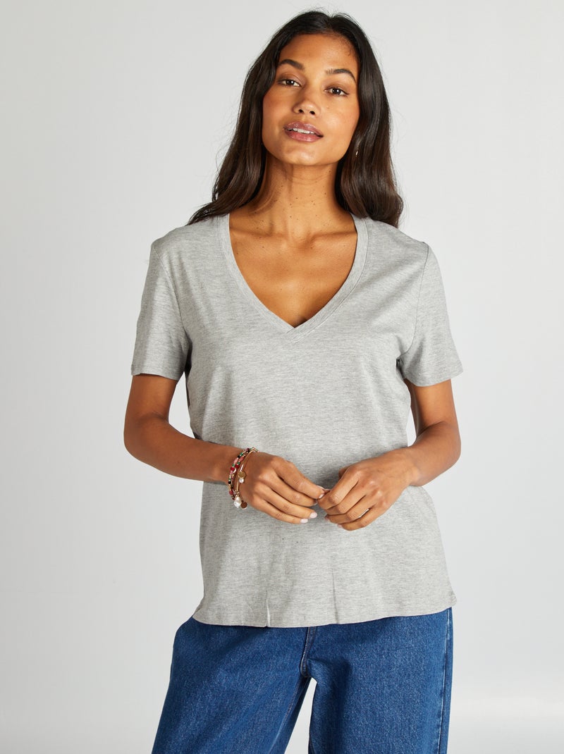 Basic T-shirt GRIJS - Kiabi