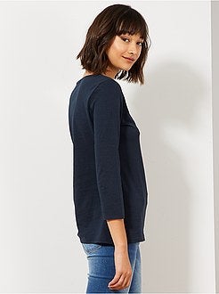 Basic T-shirt met boothals - Kiabi