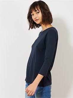Basic T-shirt met boothals - Kiabi