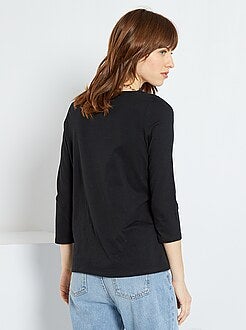 Basic T-shirt met boothals - Kiabi