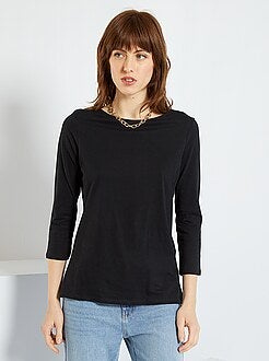 Basic T-shirt met boothals - Kiabi