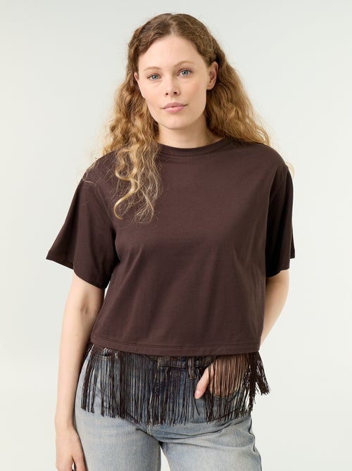 Basic T-shirt met franjes - Kiabi Basic T-shirt met franjes - Kiabi