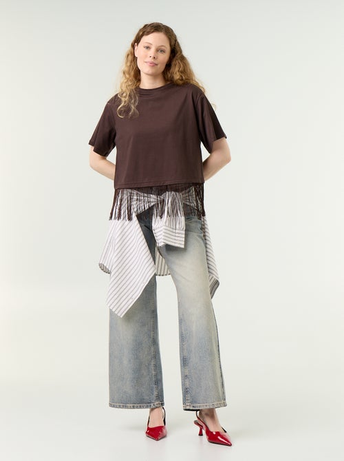 Basic T-shirt met franjes - Kiabi Basic T-shirt met franjes - Kiabi