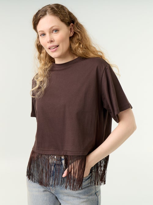 Basic T-shirt met franjes - Kiabi Basic T-shirt met franjes - Kiabi