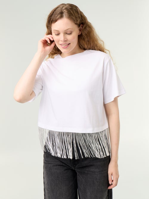Basic T-shirt met franjes - Kiabi Basic T-shirt met franjes - Kiabi
