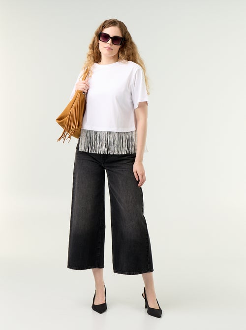 Basic T-shirt met franjes - Kiabi Basic T-shirt met franjes - Kiabi