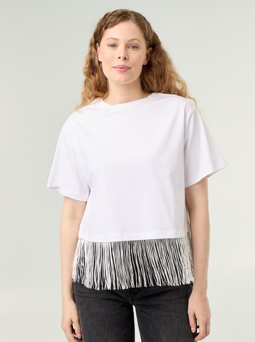Basic T-shirt met franjes - Kiabi Basic T-shirt met franjes - Kiabi