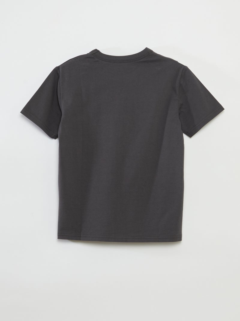 Basic T-shirt met korte mouw en ronde hals GRIJS - Kiabi