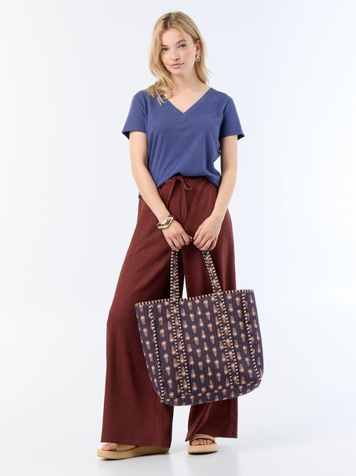 Basic T-shirt met korte mouwen en V-hals - Kiabi