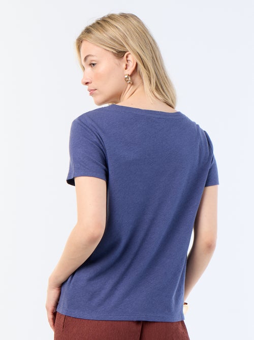 Basic T-shirt met korte mouwen en V-hals - Kiabi