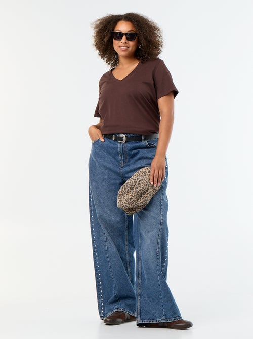 Basic T-shirt met korte mouwen en V-hals - Kiabi