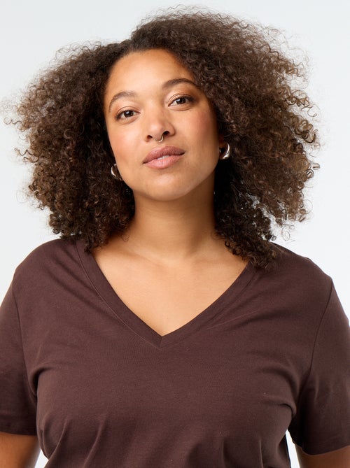 Basic T-shirt met korte mouwen en V-hals - Kiabi