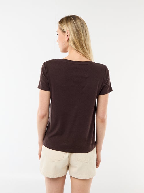Basic T-shirt met korte mouwen en V-hals - Kiabi