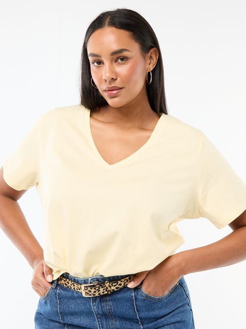 Basic T-shirt met korte mouwen en V-hals - Kiabi