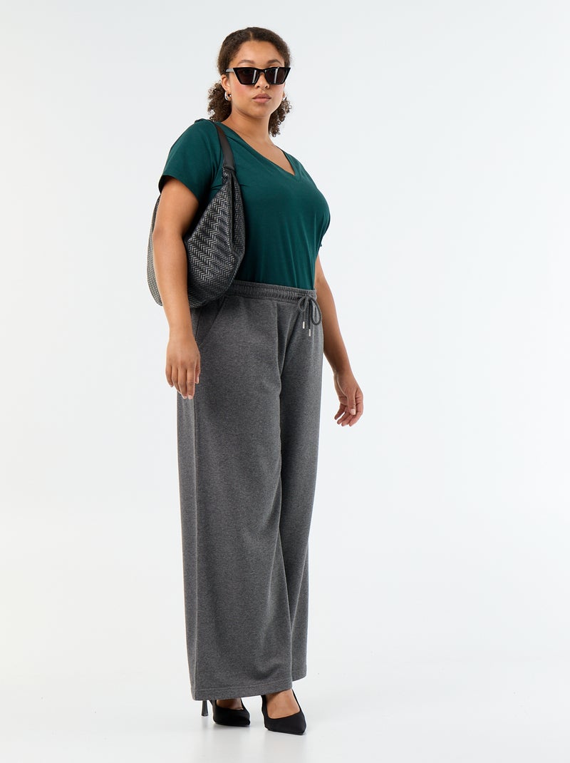 Basic T-shirt met korte mouwen en V-hals Groen - Kiabi