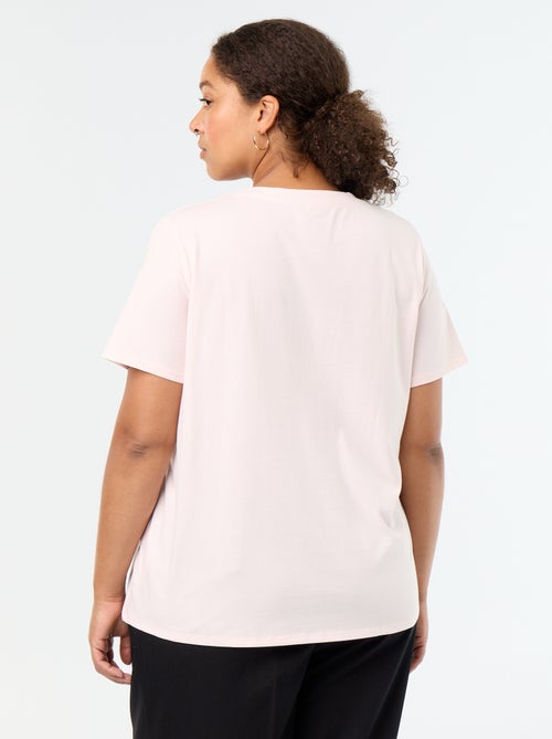 Basic T-shirt met korte mouwen en V-hals - Kiabi
