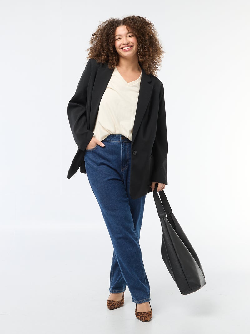 Basic T-shirt met korte mouwen en V-hals Wit - Kiabi