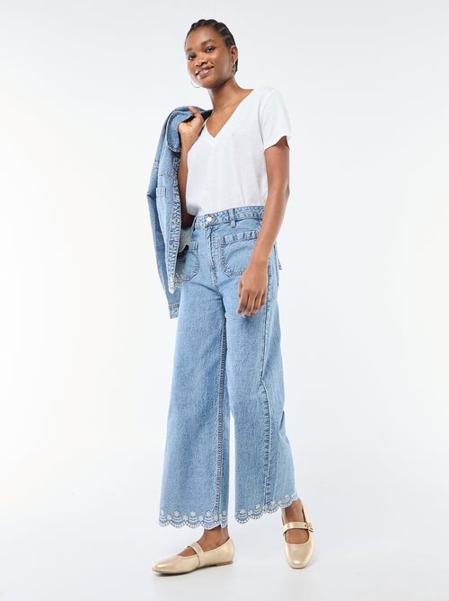 Basic T-shirt met korte mouwen en V-hals - Kiabi