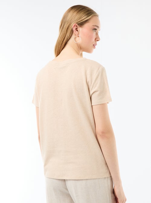 Basic T-shirt met korte mouwen en V-hals - Kiabi