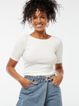 Basic T-shirt met korte mouwen