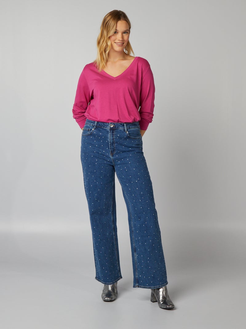 Woxlica Y2K Shirts Lange Mouw V-hals Grunge Esthetische T-shirt voor Vrouwen, 7 Bloemen Grijs, S