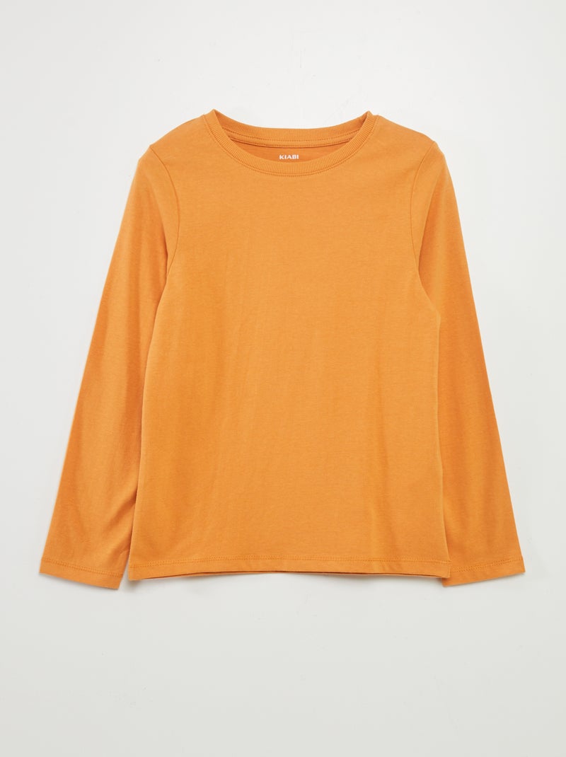 Basic T-shirt met lange mouw GEEL - Kiabi